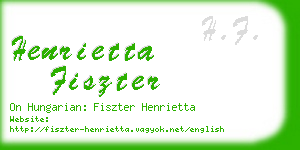 henrietta fiszter business card